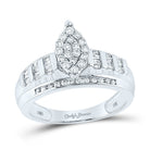 10K White Gold Round Diamond Designer Ring 1/2 Cttw - Splendid Jewellery