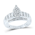 10K White Gold Round Diamond Designer Ring 1/2 Cttw - Splendid Jewellery