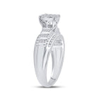 10K White Gold Round Diamond Designer Ring 1/2 Cttw - Splendid Jewellery