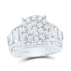 10K White Gold Round Diamond Designer Ring 2 Cttw - Splendid Jewellery