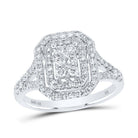 10K White Gold Round Diamond Designer Ring 3/4 Cttw - Splendid Jewellery