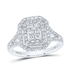 10K White Gold Round Diamond Designer Ring 3/4 Cttw - Splendid Jewellery