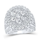 10K White Gold Round Diamond Designer Ring 4 Cttw - Splendid Jewellery