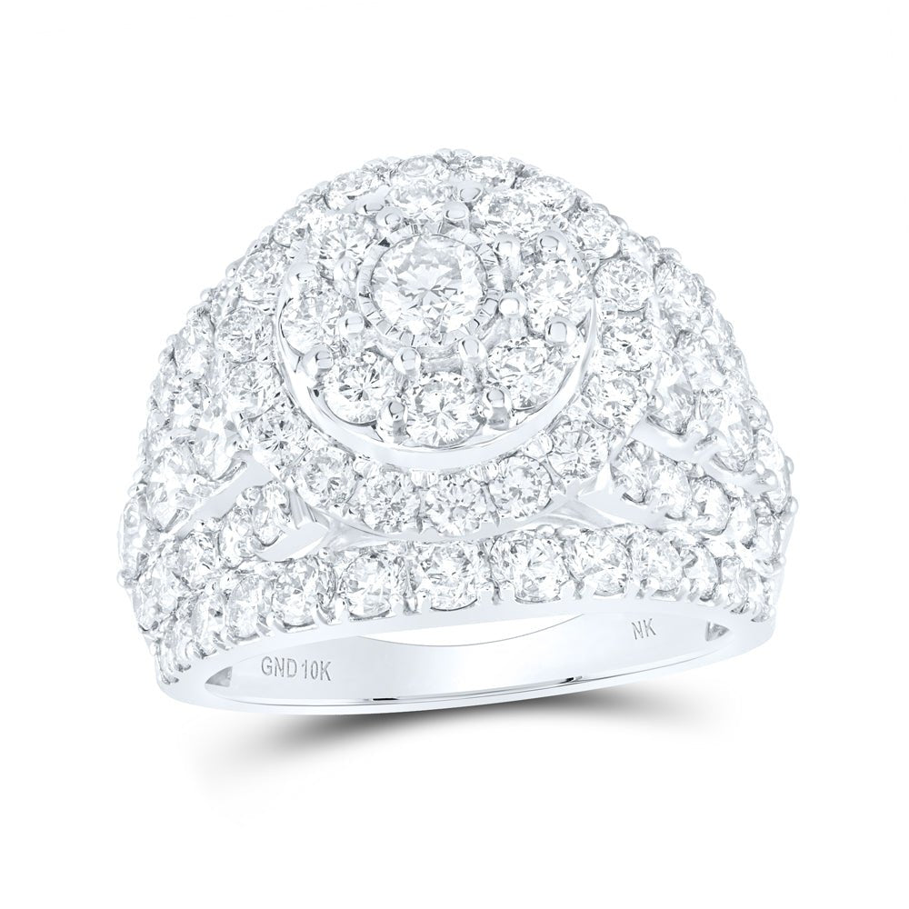 10K White Gold Round Diamond Engagement Ring 4 Cttw - Splendid Jewellery