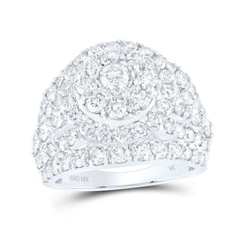 10K White Gold Round Diamond Engagement Ring 4 Cttw - Splendid Jewellery