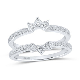 10K White Gold Round Diamond Enhancer Ring 1/2 Cttw - Splendid Jewellery