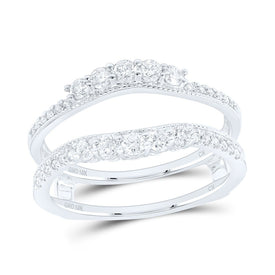 10K White Gold Round Diamond Enhancer Ring 1/2 Cttw - Splendid Jewellery
