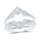 10K White Gold Round Diamond Enhancer Ring 1/2 Cttw - Splendid Jewellery