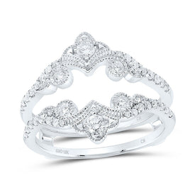 10K White Gold Round Diamond Enhancer Ring 1/2 Cttw - Splendid Jewellery