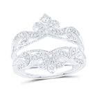 10K White Gold Round Diamond Enhancer Ring 1/3 Cttw - Splendid Jewellery