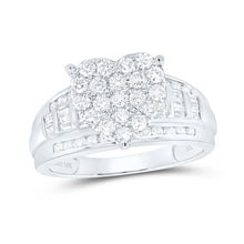 Load image into Gallery viewer, 10K White Gold Round Diamond Fashion Heart Ring 1 Cttw - Splendid Jewellery