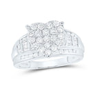 10K White Gold Round Diamond Fashion Heart Ring 1 Cttw - Splendid Jewellery