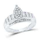 10K White Gold Round Diamond Fashion Marquise Ring 1/2 Cttw - Splendid Jewellery