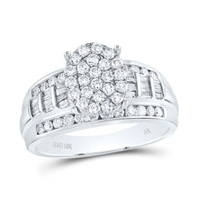 Load image into Gallery viewer, 10K White Gold Round Diamond Fashion Oval Ring 1 Cttw - Splendid Jewellery
