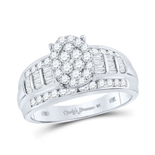 Load image into Gallery viewer, 10K White Gold Round Diamond Fashion Oval Ring 1 Cttw - Splendid Jewellery