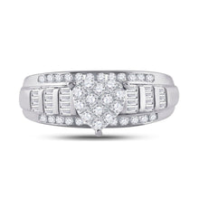 Load image into Gallery viewer, 10K White Gold Round Diamond Heart Ring 1/2 Cttw - Splendid Jewellery