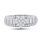 10K White Gold Round Diamond Heart Ring 1/2 Cttw - Splendid Jewellery