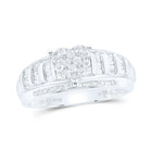 10K White Gold Round Diamond Heart Ring 1/2 Cttw - Splendid Jewellery
