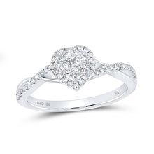 Load image into Gallery viewer, 10K White Gold Round Diamond Heart Ring 1/3 Cttw - Splendid Jewellery