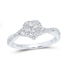 10K White Gold Round Diamond Heart Ring 1/3 Cttw - Splendid Jewellery