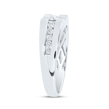 Load image into Gallery viewer, 10K White Gold Round Diamond Mens Band 1/2 Cttw - Splendid Jewellery