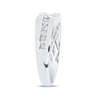 10K White Gold Round Diamond Mens Band 1/2 Cttw - Splendid Jewellery