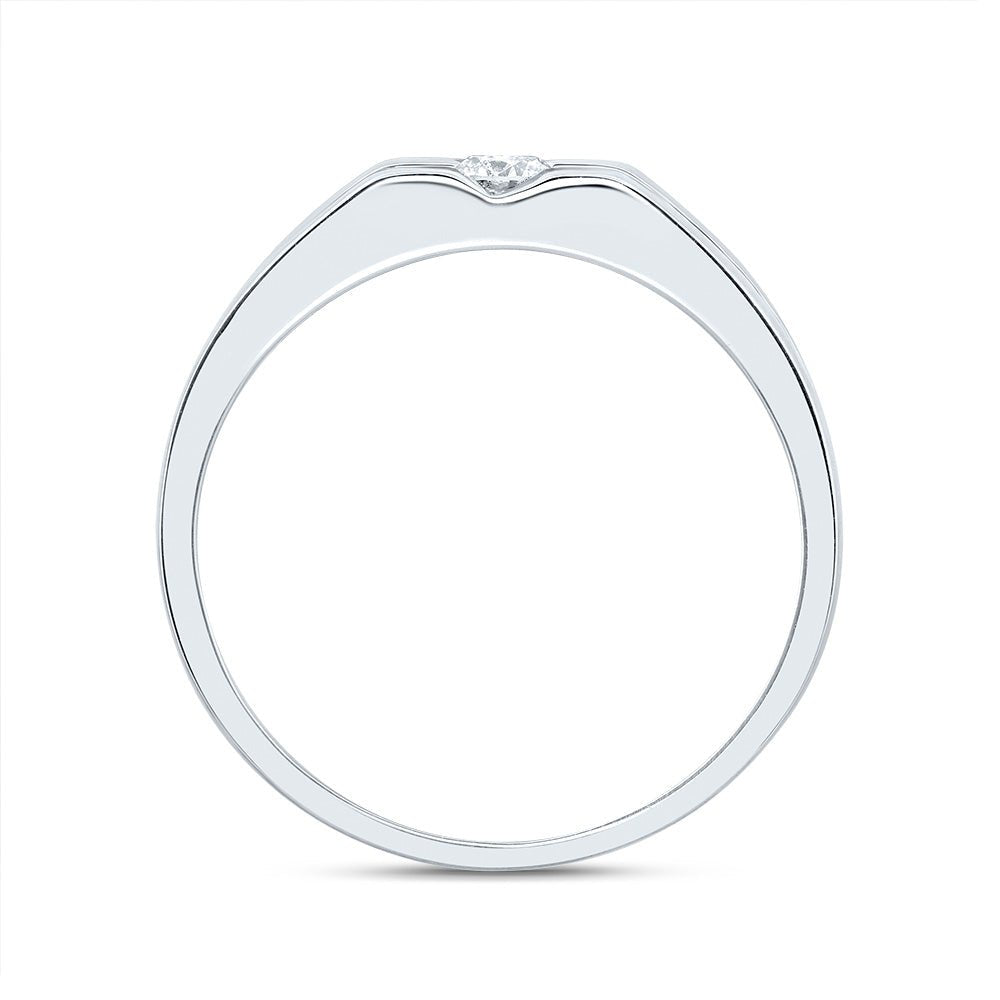 10K White Gold Round Diamond Mens Band 1/2 Cttw - Splendid Jewellery