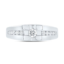 Load image into Gallery viewer, 10K White Gold Round Diamond Mens Band 1/2 Cttw - Splendid Jewellery