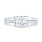 10K White Gold Round Diamond Mens Band 1/2 Cttw - Splendid Jewellery