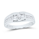 10K White Gold Round Diamond Mens Band 1/2 Cttw - Splendid Jewellery