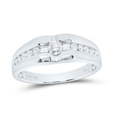 Load image into Gallery viewer, 10K White Gold Round Diamond Mens Band 1/2 Cttw - Splendid Jewellery