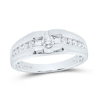 10K White Gold Round Diamond Mens Band 1/2 Cttw - Splendid Jewellery