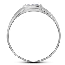 Load image into Gallery viewer, 10K White Gold Round Diamond Mens Brushed Matte Cross Band Ring 1/20 Cttw - Splendid Jewellery