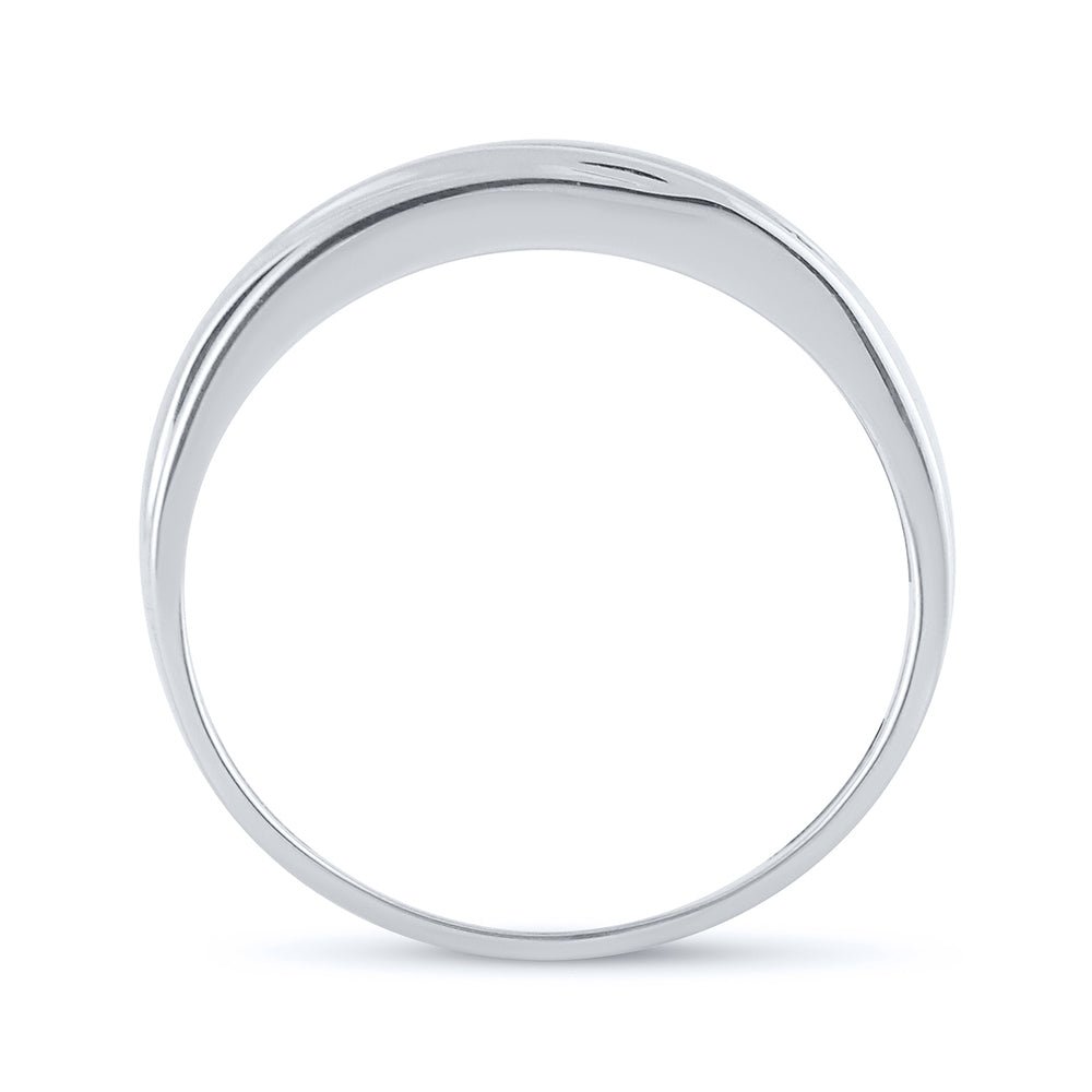 10K White Gold Round Diamond Men's Channel Set Single Row Wedding Band Ring 1/4 Cttw - Splendid Jewellery