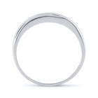 10K White Gold Round Diamond Men's Channel Set Single Row Wedding Band Ring 1/4 Cttw - Splendid Jewellery