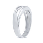 10K White Gold Round Diamond Men's Channel Set Single Row Wedding Band Ring 1/4 Cttw - Splendid Jewellery