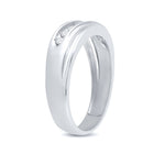 10K White Gold Round Diamond Men's Channel Set Single Row Wedding Band Ring 1/4 Cttw - Splendid Jewellery