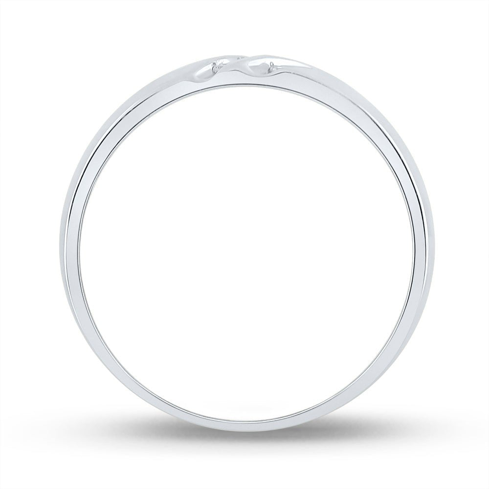 10K White Gold Round Diamond Men's Channel Set Triple Row Wedding Band Ring 1/8 Cttw - Splendid Jewellery