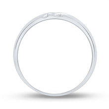 Load image into Gallery viewer, 10K White Gold Round Diamond Men's Channel Set Triple Row Wedding Band Ring 1/8 Cttw - Splendid Jewellery
