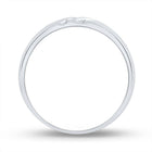 10K White Gold Round Diamond Men's Channel Set Triple Row Wedding Band Ring 1/8 Cttw - Splendid Jewellery