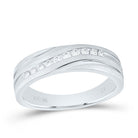 10K White Gold Round Diamond Men's Channel Set Wedding Anniversary Band 1/4 Cttw - Splendid Jewellery