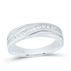 10K White Gold Round Diamond Men's Channel Set Wedding Anniversary Band 1/4 Cttw - Splendid Jewellery