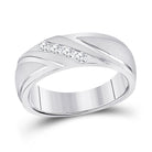 10K White Gold Round Diamond Men's Channel Set Wedding Anniversary Band Ring 1/4 Cttw - Splendid Jewellery