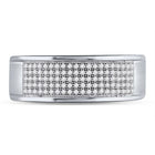 10K White Gold Round Diamond Men's Micropave Wedding Anniversary Band Ring 1/3 Cttw - Splendid Jewellery