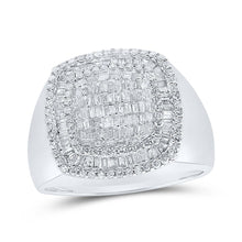 Load image into Gallery viewer, 10K White Gold Round Diamond Mens Ring 1 1/5 Cttw - Splendid Jewellery