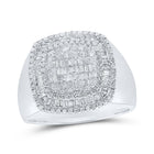 10K White Gold Round Diamond Mens Ring 1 1/5 Cttw - Splendid Jewellery