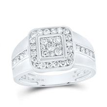 Load image into Gallery viewer, 10K White Gold Round Diamond Mens Ring 1 Cttw - Splendid Jewellery