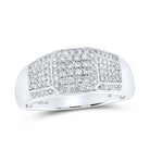 10K White Gold Round Diamond Mens Ring 1/2 Cttw - Splendid Jewellery