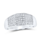 10K White Gold Round Diamond Mens Ring 1/2 Cttw - Splendid Jewellery