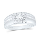 10K White Gold Round Diamond Mens Ring 1/2 Cttw - Splendid Jewellery